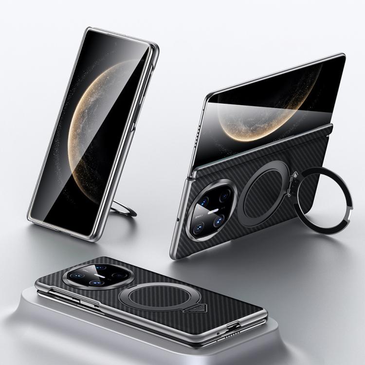 For Huawei Mate X6 SULADA Kevlar Texture MagSafe Magnetic Holder Phone Case(Black) - Huawei Cases by SULADA | Online Shopping South Africa | PMC TechLife | Buy Now Pay Later Mobicred