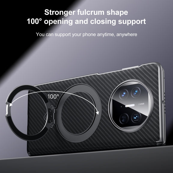 For Huawei Mate X5 / X3 SULADA Kevlar Texture MagSafe Magnetic Holder Phone Case(Black)