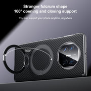 For Huawei Mate X6 SULADA Kevlar Texture MagSafe Magnetic Holder Phone Case(Black)