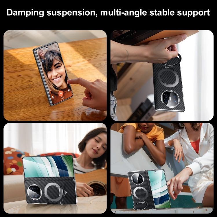 For Huawei Mate X6 SULADA Kevlar Texture MagSafe Magnetic Holder Phone Case(Black) - Huawei Cases by SULADA | Online Shopping South Africa | PMC TechLife | Buy Now Pay Later Mobicred