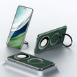For Huawei Mate 60 SULADA Top Grain Leather MagSafe Magnetic Holder Phone Case(Green) - Huawei Cases by SULADA | Online Shopping South Africa | PMC TechLife | Buy Now Pay Later Mobicred