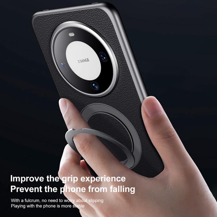 For Huawei Pura 70 Ultra SULADA Top Grain Leather MagSafe Magnetic Holder Phone Case(Black) - Huawei Cases by SULADA | Online Shopping South Africa | PMC Jewellery | Buy Now Pay Later Mobicred