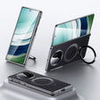 For Huawei Mate X5 / X3 SULADA Top Grain Leather MagSafe Magnetic Holder Phone Case(Black) - Huawei Cases by SULADA | Online Shopping South Africa | PMC TechLife | Buy Now Pay Later Mobicred