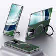 For Huawei Mate X5 / X3 SULADA Top Grain Leather MagSafe Magnetic Holder Phone Case(Green) - Huawei Cases by SULADA | Online Shopping South Africa | PMC TechLife | Buy Now Pay Later Mobicred