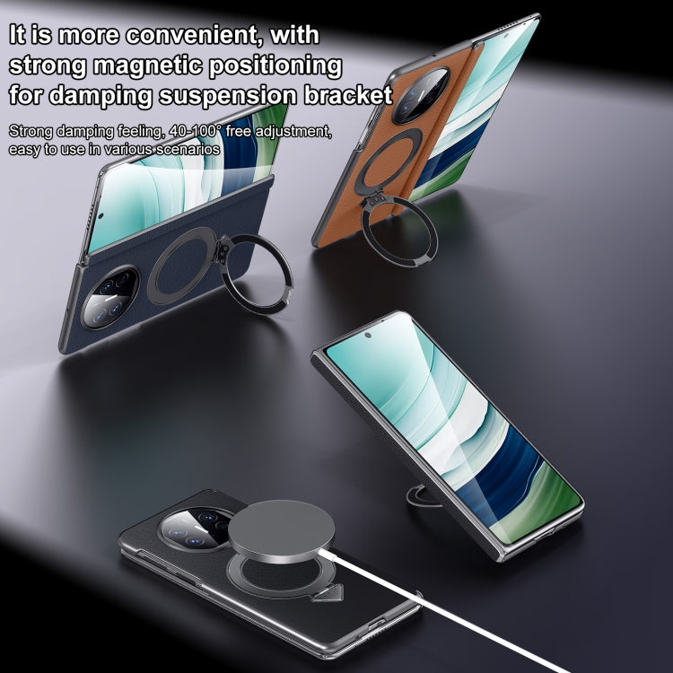 For Huawei Mate X5 / X3 SULADA Top Grain Leather MagSafe Magnetic Holder Phone Case(Purple) - free shipping - PMC TechLife - Order now!