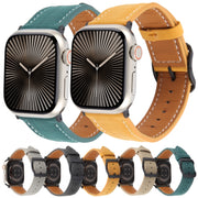 For Apple Watch 46mm / 49mm / 45mm / 44mm Plaid Buckle Microfiber Leather Watch Band(Green)