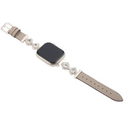 For Apple Watch 46mm / 49mm / 45mm / 44mm Microfiber Leather Diamond Slim Watch Band(Grey)