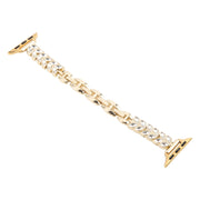 For Apple Watch 46mm / 49mm / 45mm / 44mm Quick Release Leaf Diamond Alloy Slim Watch Band(Gold)