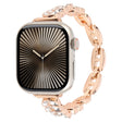 For Apple Watch 46mm / 49mm / 45mm / 44mm Quick Release Leaf Diamond Alloy Slim Watch Band(Rose Gold) - free shipping - PMC TechLife - Order now!