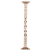 For Apple Watch 46mm / 49mm / 45mm / 44mm Quick Release Leaf Diamond Alloy Slim Watch Band(Rose Gold)