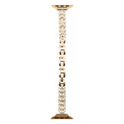For Apple Watch 42mm / 41mm / 40mm / 38mm Quick Release Leaf Diamond Alloy Slim Watch Band(Gold)