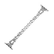 For Apple Watch 46mm / 49mm / 45mm / 44mm Quick Release U-Shaped Diamond Alloy Slim Watch Band(Silver)
