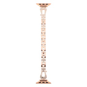 For Apple Watch 42mm / 41mm / 40mm / 38mm Quick Release U-Shaped Diamond Alloy Slim Watch Band(Rose Gold)
