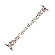 For Apple Watch 42mm / 41mm / 40mm / 38mm Quick Release U-Shaped Diamond Alloy Slim Watch Band(Rose Gold)