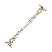 For Apple Watch 42mm / 41mm / 40mm / 38mm Quick Release U-Shaped Diamond Alloy Slim Watch Band(Gold)