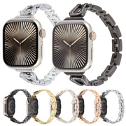 For Apple Watch 42mm / 41mm / 40mm / 38mm Quick Release U-Shaped Diamond Alloy Slim Watch Band(Gold)