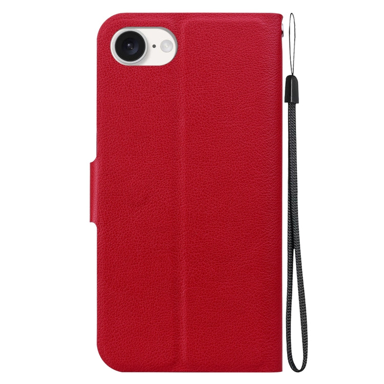 For iPhone 16e Ultra-thin Voltage Magnetic Buckle Leather Phone Case(Red) - iPhone 16e Cases by PMC TechLife | Online Shopping South Africa | PMC TechLife | Buy Now Pay Later Mobicred