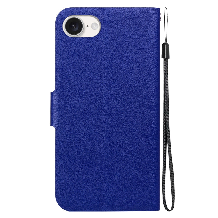 For iPhone 16e Ultra-thin Voltage Magnetic Buckle Leather Phone Case(Blue) - iPhone 16e Cases by PMC TechLife | Online Shopping South Africa | PMC TechLife | Buy Now Pay Later Mobicred