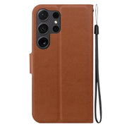For Samsung Galaxy S25 Ultra 5G Ultra-thin Voltage Magnetic Buckle Leather Phone Case(Brown)