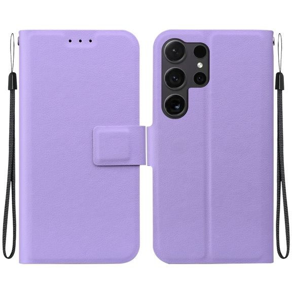 For Samsung Galaxy S25 Ultra 5G Ultra-thin Voltage Magnetic Buckle Leather Phone Case(Purple)