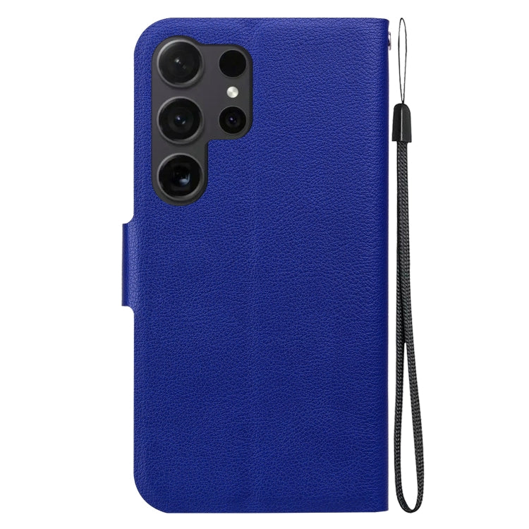 For Samsung Galaxy S25 Ultra 5G Ultra-thin Voltage Magnetic Buckle Leather Phone Case(Blue) - Galaxy S25 Ultra 5G Cases by PMC TechLife | Online Shopping South Africa | PMC TechLife | Buy Now Pay Later Mobicred