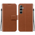 For Samsung Galaxy S25+ 5G Ultra-thin Voltage Magnetic Buckle Leather Phone Case(Brown) - Galaxy S25+ 5G Cases by PMC TechLife | Online Shopping South Africa | PMC TechLife | Buy Now Pay Later Mobicred
