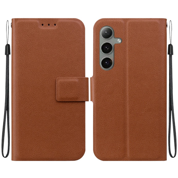 For Samsung Galaxy S25+ 5G Ultra-thin Voltage Magnetic Buckle Leather Phone Case(Brown)