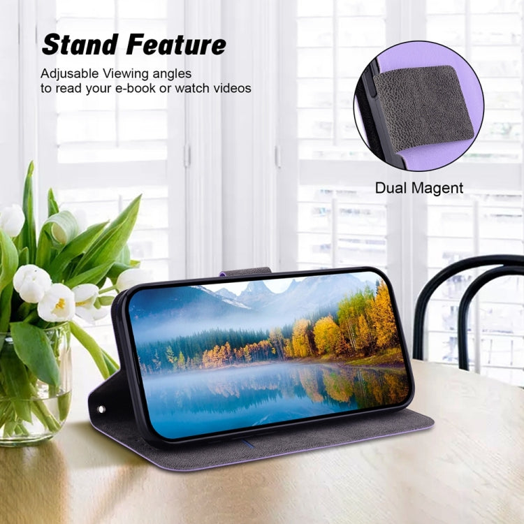 For Samsung Galaxy S25 5G Ultra-thin Voltage Magnetic Buckle Leather Phone Case(Purple) - Galaxy S25 5G Cases by PMC TechLife | Online Shopping South Africa | PMC TechLife | Buy Now Pay Later Mobicred