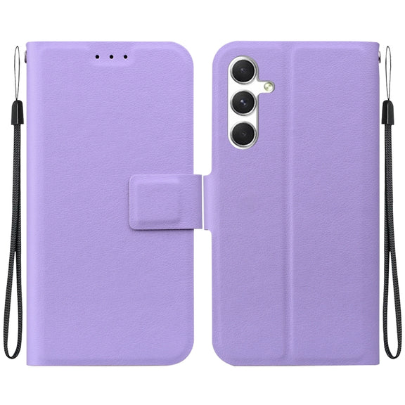 For Samsung Galaxy S25 5G Ultra-thin Voltage Magnetic Buckle Leather Phone Case(Purple)