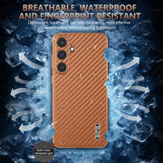 For Samsung Galaxy S25+ 5G AZNS Electroplated Edge Carbon Fiber Texture Phone Case(Green)