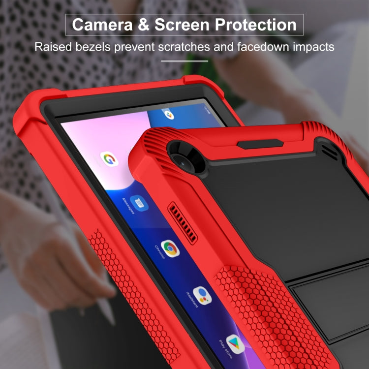 For Lenovo Tab M10 3rd Gen / TB328 Silicone Hybrid PC Tablet Case with Holder(Red Black) - Lenovo by PMC TechLife | Online Shopping South Africa | PMC TechLife | Buy Now Pay Later Mobicred