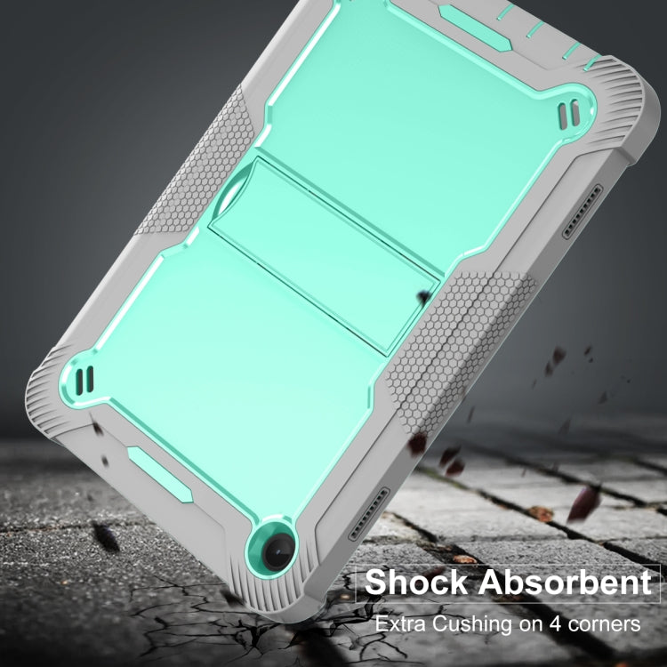 For Lenovo Tab M10 3rd Gen / TB328 Silicone Hybrid PC Tablet Case with Holder(Grey Mint Green) - Lenovo by PMC TechLife | Online Shopping South Africa | PMC TechLife | Buy Now Pay Later Mobicred