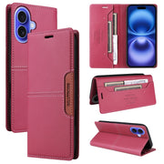 For iPhone 16 GQUTROBE G01 RFID Anti-theft Leather Phone Case(Red)