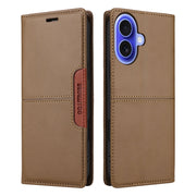 For iPhone 16 GQUTROBE G01 RFID Anti-theft Leather Phone Case(Brown)