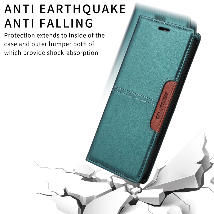 For iPhone 16 GQUTROBE G01 RFID Anti-theft Leather Phone Case(Green) - free shipping - PMC Jewellery - Order now!