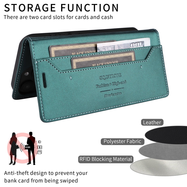 For iPhone 16 GQUTROBE G01 RFID Anti-theft Leather Phone Case(Green) - free shipping - PMC Jewellery - Order now!