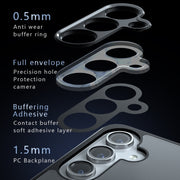 For Samsung Galaxy S25+ 5G Armor Precise Hole PC Hybrid TPU Phone Case(Transparent)