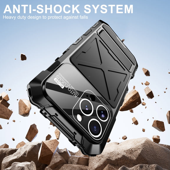 For iPhone 16 Pro Max R-JUST Life Water-resistant Dustproof Shockproof Phone Case(Black)