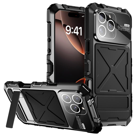 For iPhone 16 Pro Max R-JUST Life Water-resistant Dustproof Shockproof Phone Case(Black)