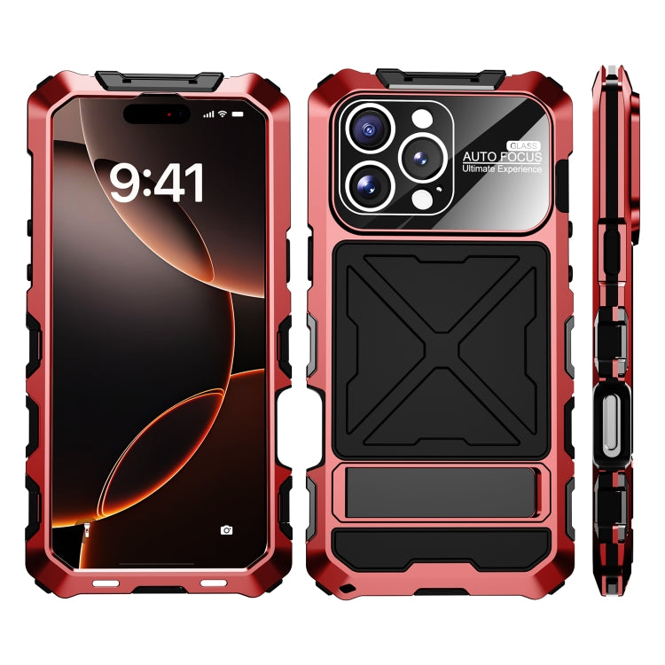 For iPhone 16 Pro Max R-JUST Life Water-resistant Dustproof Shockproof Phone Case(Red)