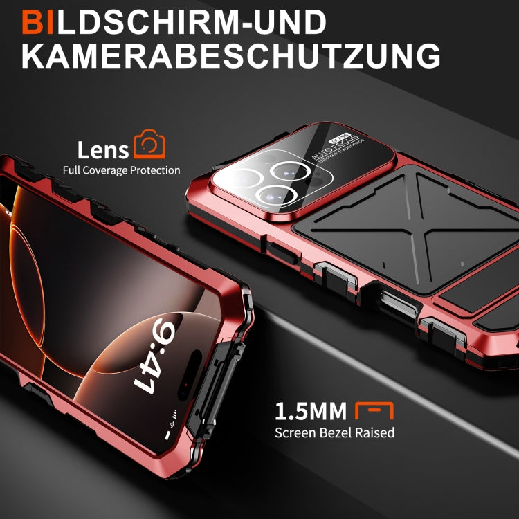 For iPhone 16 Pro Max R-JUST Life Waterproof Dustproof Shockproof Phone Case(Red) - free shipping - PMC Jewellery - Order now!