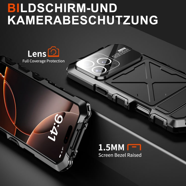 For iPhone 16 Pro R-JUST Life Waterproof Dustproof Shockproof Phone Case(Black) - free shipping - PMC Jewellery - Order now!