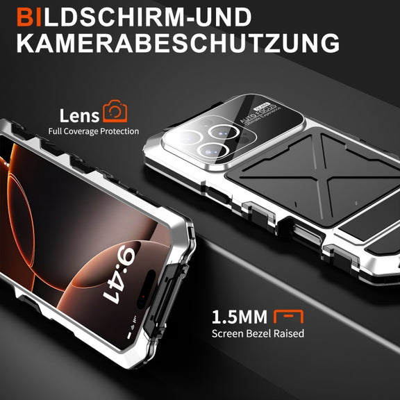 For iPhone 16 Pro R-JUST Life Water-resistant Dustproof Shockproof Phone Case(Silver)