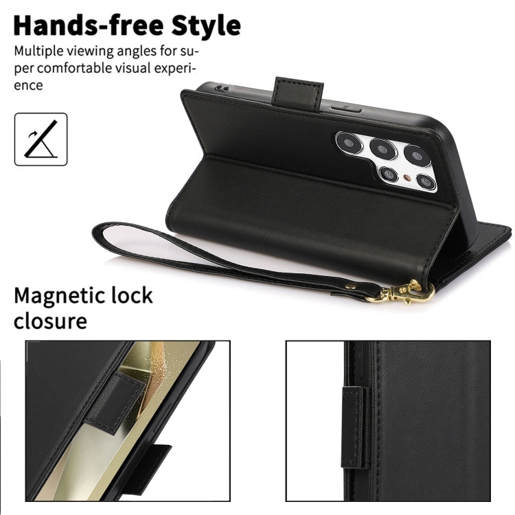For Samsung Galaxy S25 Ultra 5G Side Buckle RFID Anti-theft Leather Phone Case(Black)
