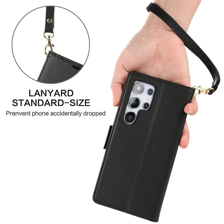 For Samsung Galaxy S25 Ultra 5G Side Buckle RFID Anti-theft Leather Phone Case(Black)