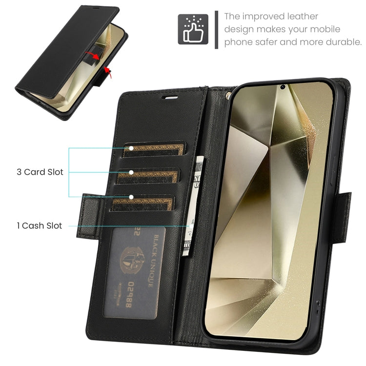 For Samsung Galaxy S25 Ultra 5G Side Buckle RFID Anti-theft Leather Phone Case(Black)