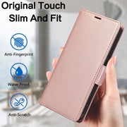 For Samsung Galaxy S25 Ultra 5G Side Buckle RFID Anti-theft Leather Phone Case(Rose Gold)