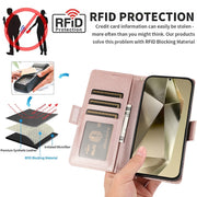 For Samsung Galaxy S25 Ultra 5G Side Buckle RFID Anti-theft Leather Phone Case(Rose Gold)
