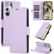 For Samsung Galaxy S25 Ultra 5G Side Buckle RFID Anti-theft Leather Phone Case(Light Purple)