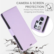 For Samsung Galaxy S25 Ultra 5G Side Buckle RFID Anti-theft Leather Phone Case(Light Purple)
